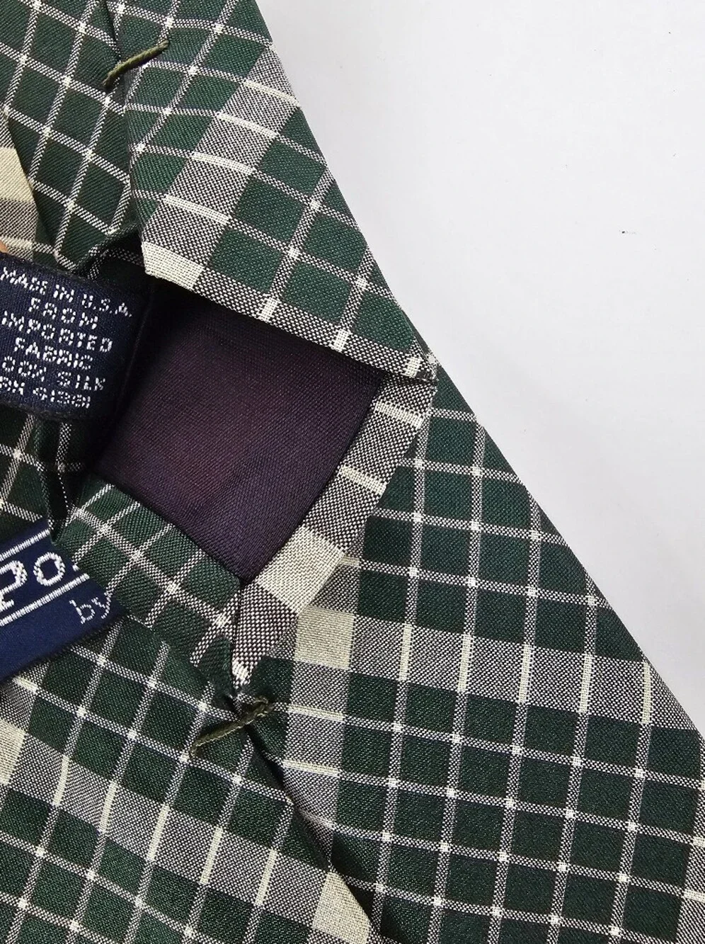 Bundle Of 2 100% Silk Ties Green Classic Plaid & Navy Windowpane Check